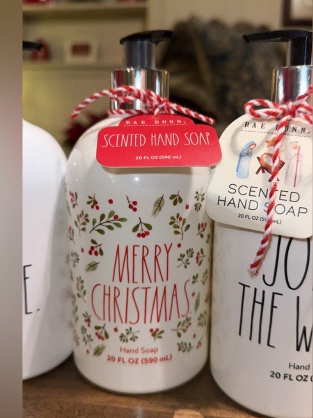NWT Rae Dunn Scented Hand Soap/Pump 20oz Plastic Bottle Giftable/Christmas